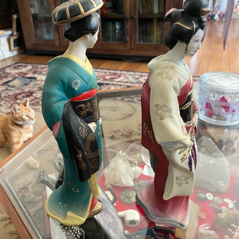 Vintage Porcelain JAPANESE GEISHA Decanter SAKE Bottle Figurine HOUSE OF KOSHU